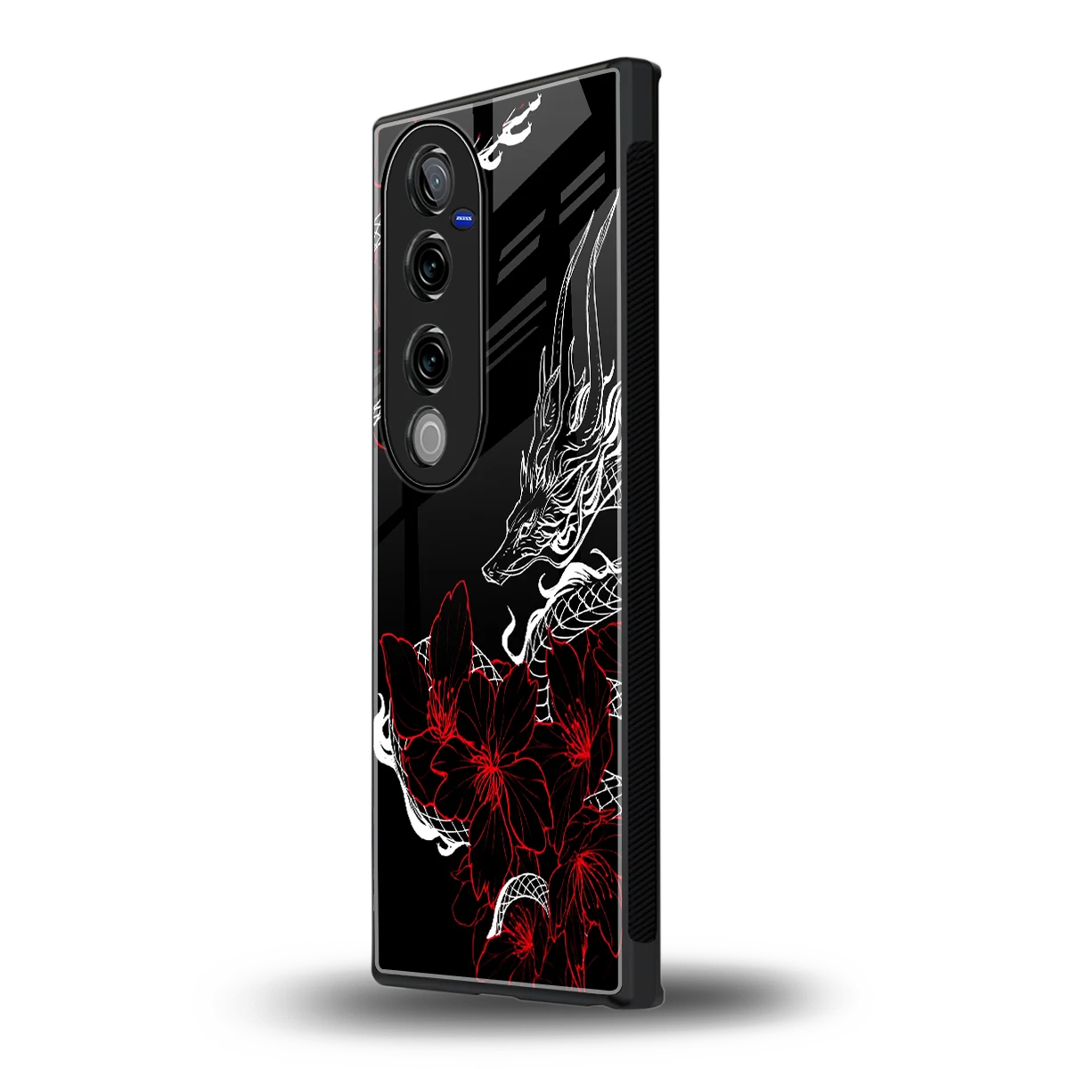 Fiery Petals vivo v40 pro mobile cover | shockproof glass phone case