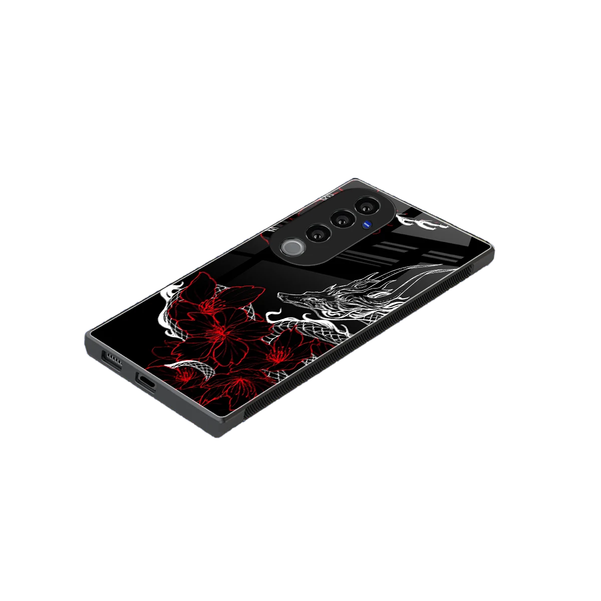 Fiery Petals stylish phone case for vivo v40 pro | glossy glass and slim fit