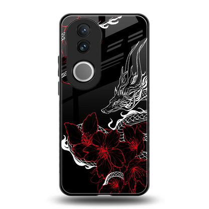 Fiery Petals back phone cover | glass case for vivo v50