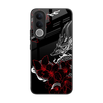 Fiery Petals back phone cover | glass case for vivo v70 fe