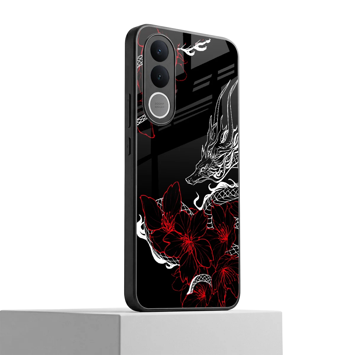 Fiery Petals vivo v70 fe mobile cover | shockproof glass phone case