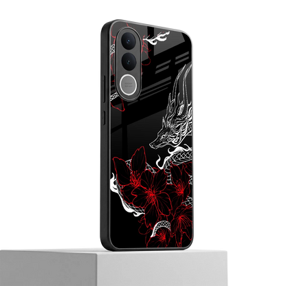 Fiery Petals vivo v70 fe mobile cover | shockproof glass phone case