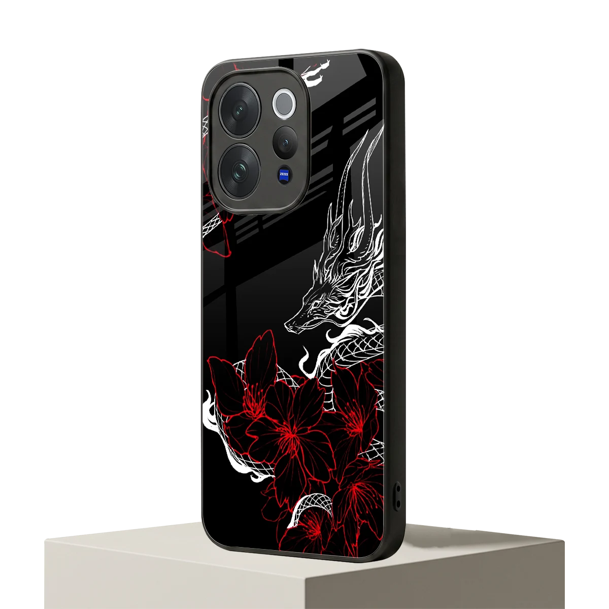 Fiery Petals vivo v70 mobile cover | shockproof glass phone case