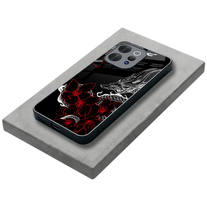 Fiery Petals stylish phone case for vivo v70 elite | glossy glass and slim fit