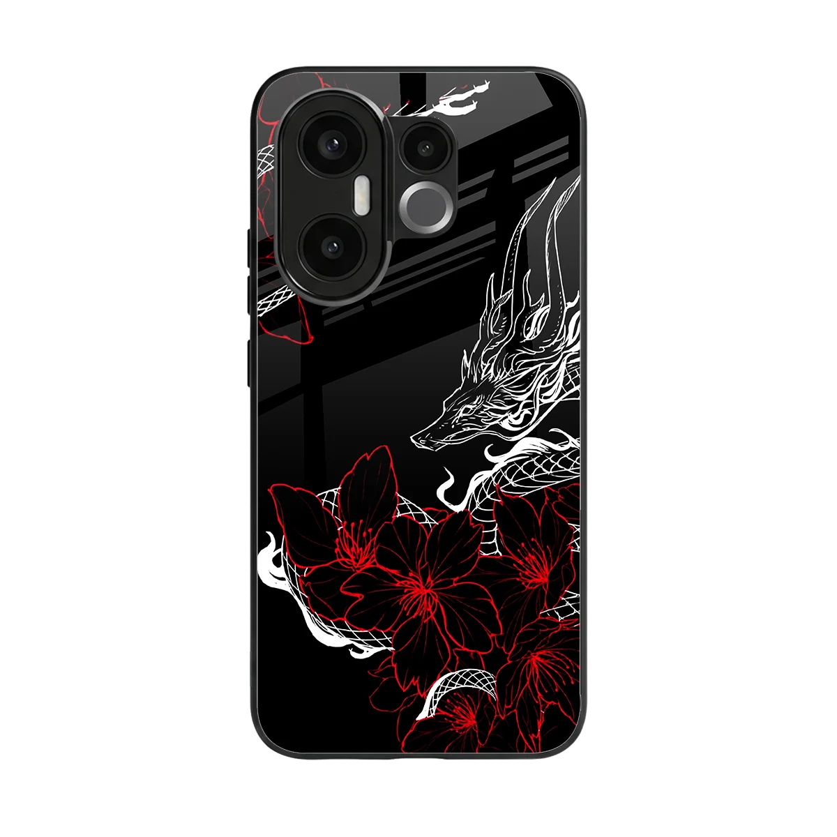 Fiery Petals back phone cover | glass case for vivo x200 fe