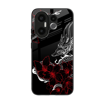 Fiery Petals back phone cover | glass case for vivo x200 fe