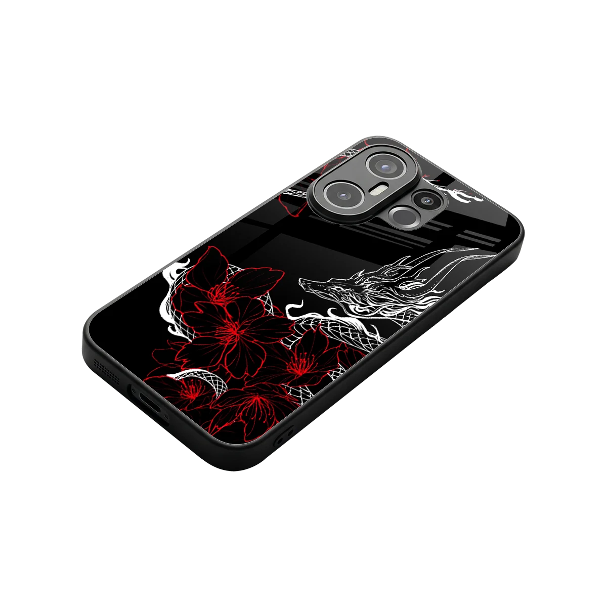 Fiery Petals stylish phone case for vivo x200 fe | glossy glass and slim fit