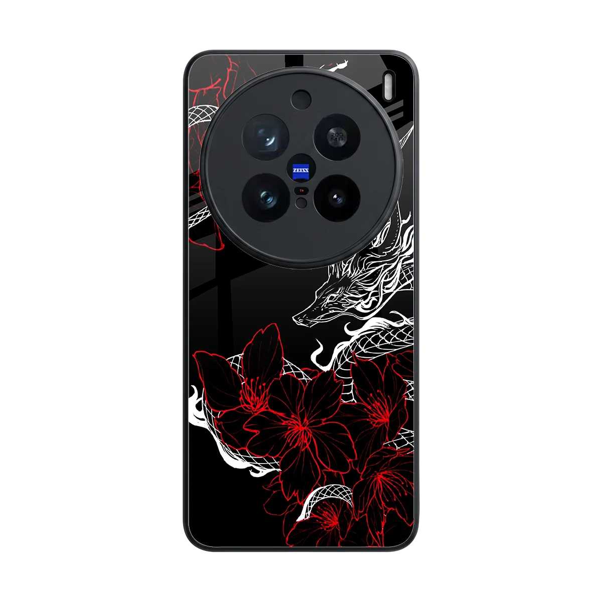 Fiery Petals back phone cover | glass case for vivo x200 pro