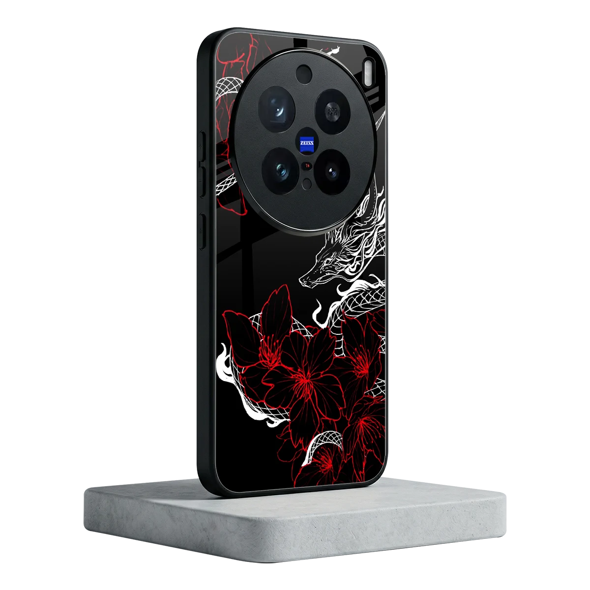 Fiery Petals vivo x200 pro mobile cover | shockproof glass phone case