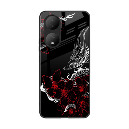 Fiery Petals back phone cover | glass case for Vivo-y100