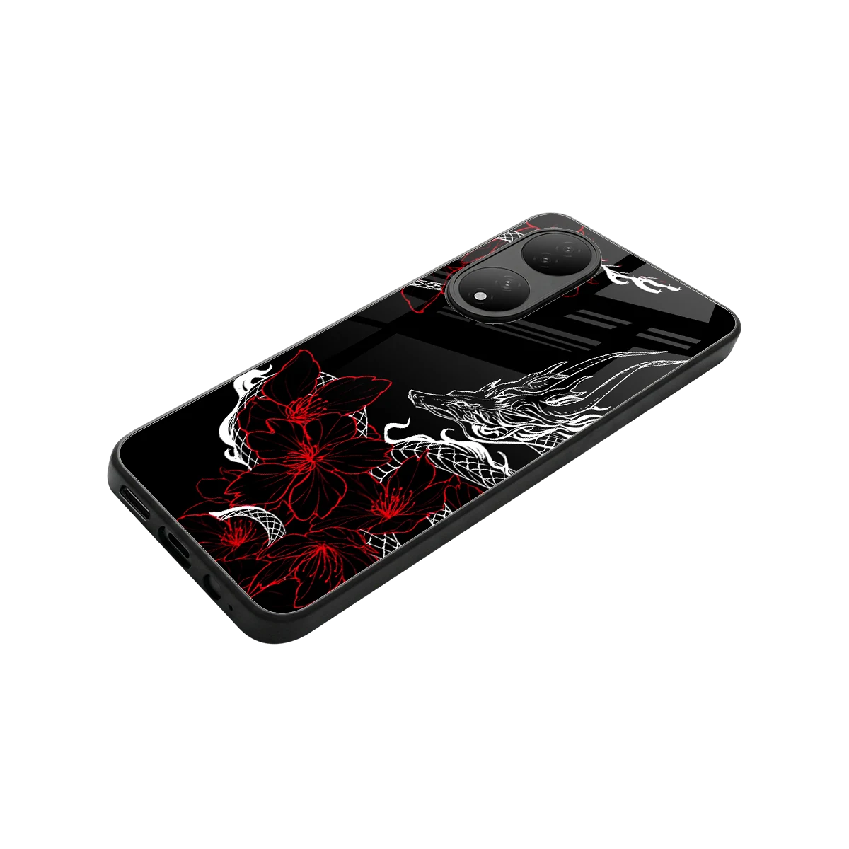 Fiery Petals stylish phone case for Vivo-y100 | glossy glass and slim fit