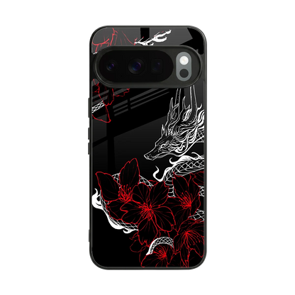 Fiery Petals back phone cover | glass case for google pixel 10 pro