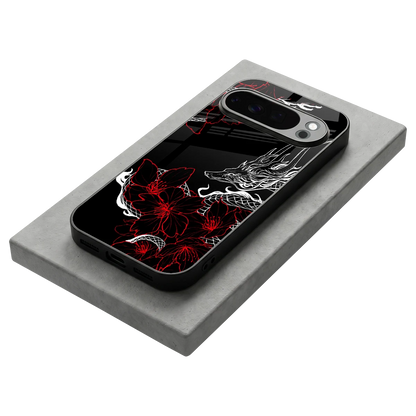 Fiery Petals stylish phone case for google pixel 10 pro | glossy glass and slim fit