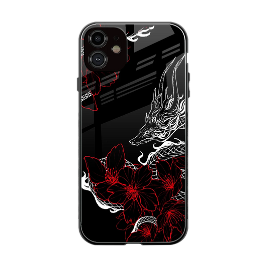 Fiery Petals back phone cover | glass case for iphone 12