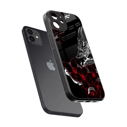 Fiery Petals sleek iphone 11 cover with tempered glass back and TPU edges
