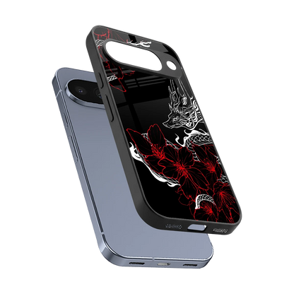 Fiery Petals sleek google pixel 10 cover with tempered glass back and TPU edges