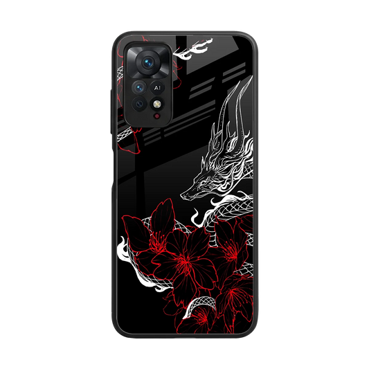 Fiery Petals back phone cover | glass case for redmi note 11 pro