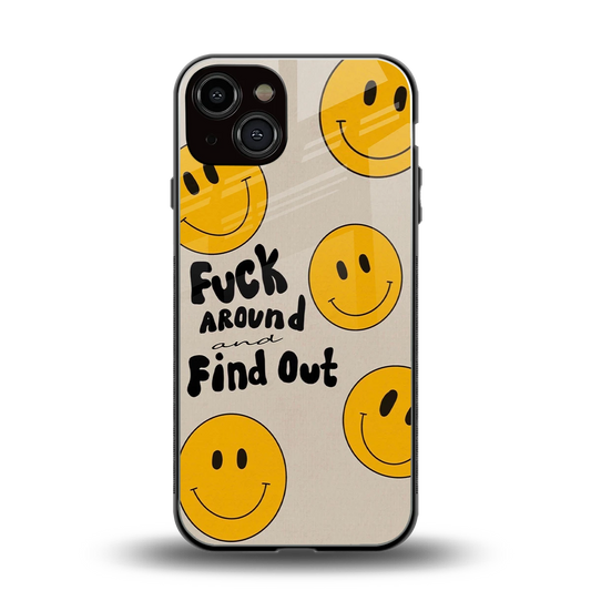 Find Out back phone cover | glass case for iphone 14