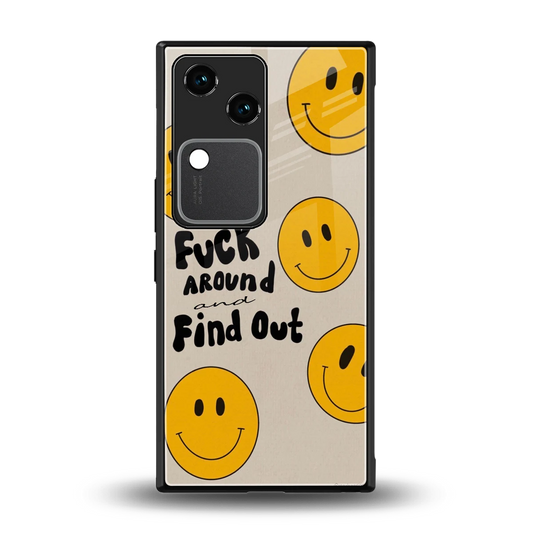 Find Out back phone cover | glass case for vivo v30