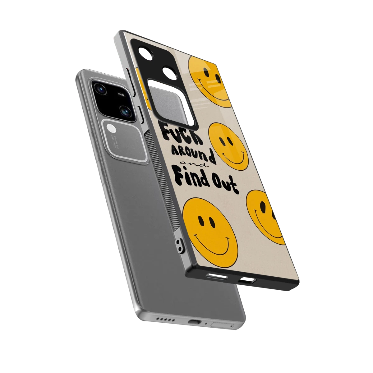 Find Out sleek vivo v30 cover with tempered glass back and TPU edges