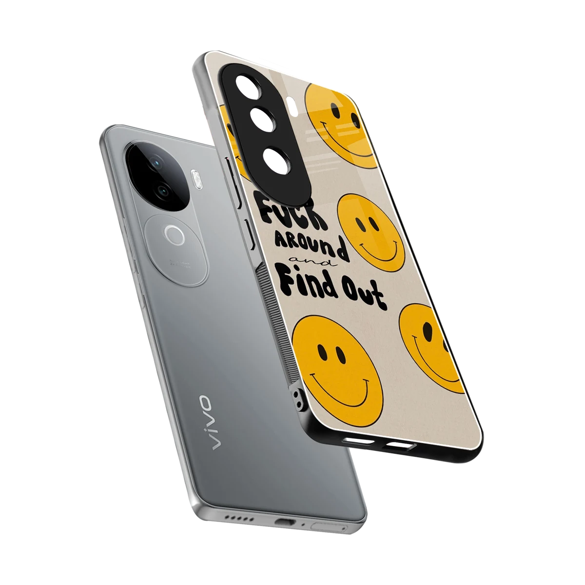 Find Out sleek vivo v40e cover with tempered glass back and TPU edges