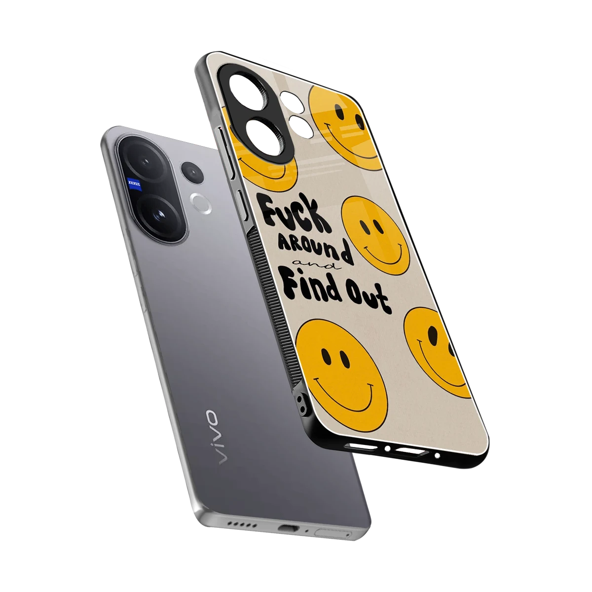 Find Out sleek vivo v60 cover with tempered glass back and TPU edges