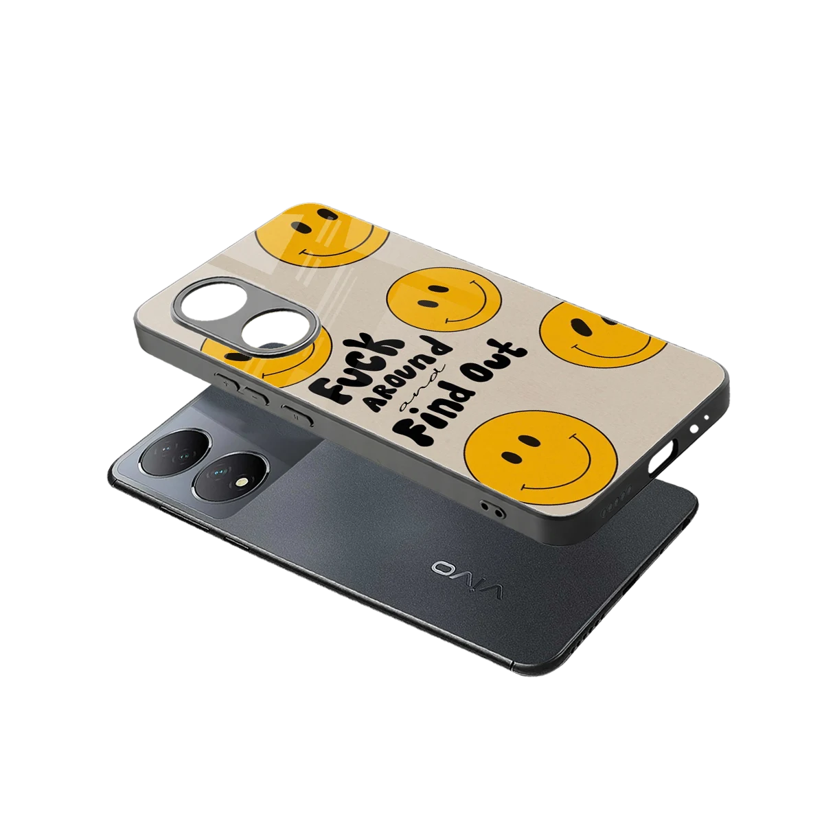 Find Out sleek Vivo-y100 cover with tempered glass back and TPU edges