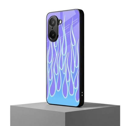 Flames Blue oneplus nord ce5 5g mobile cover | shockproof glass phone case