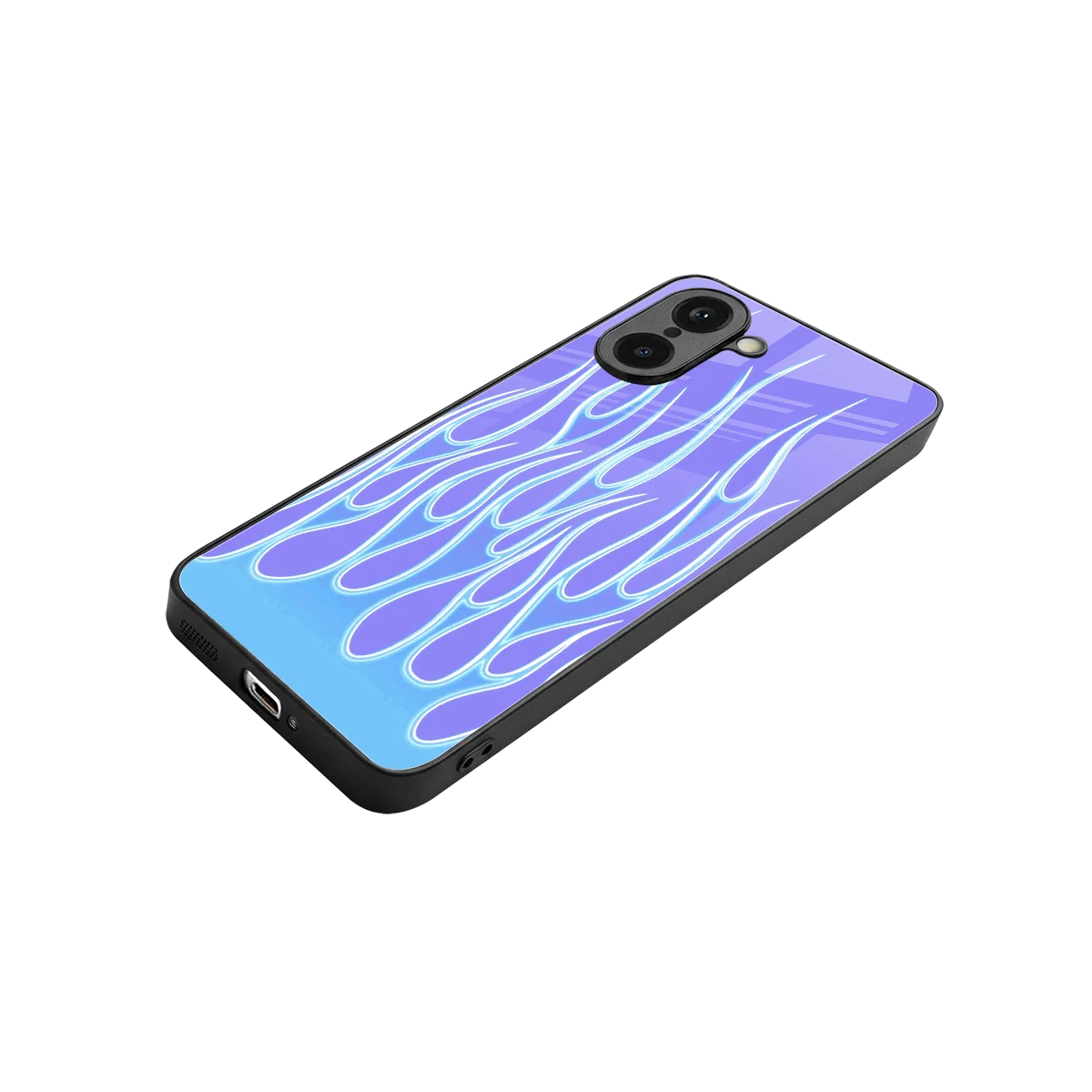 Flames Blue stylish phone case for oneplus nord ce5 5g | glossy glass and slim fit
