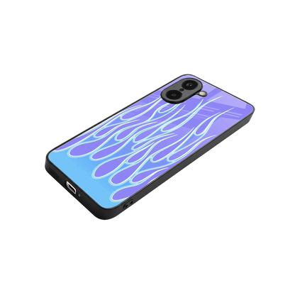 Flames Blue stylish phone case for oneplus nord ce5 5g | glossy glass and slim fit