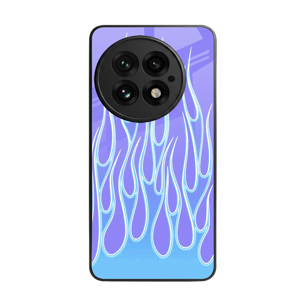 Flames Blue back phone cover | glass case for oneplus 13