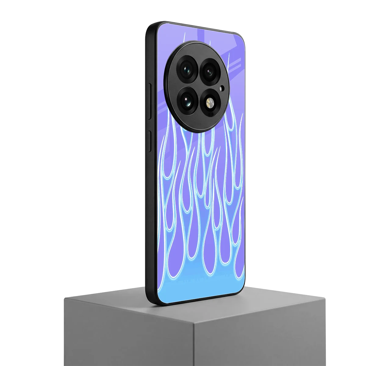 Flames Blue oneplus 13 mobile cover | shockproof glass phone case