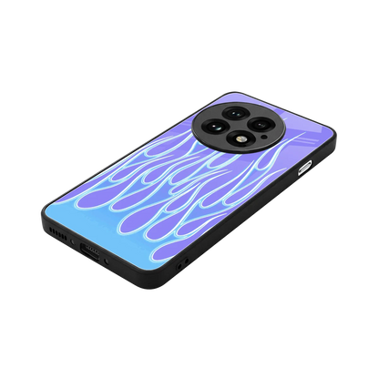 Flames Blue stylish phone case for oneplus 13 | glossy glass and slim fit