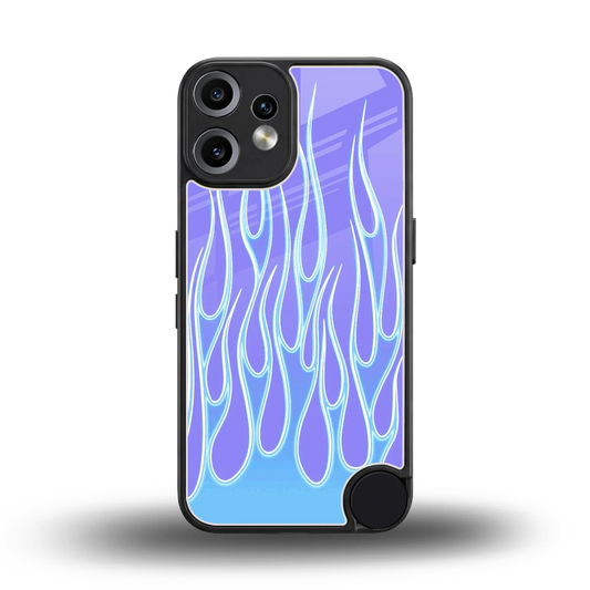 Flames Blue back phone cover | glass case for cmf nothing phone 2 pro