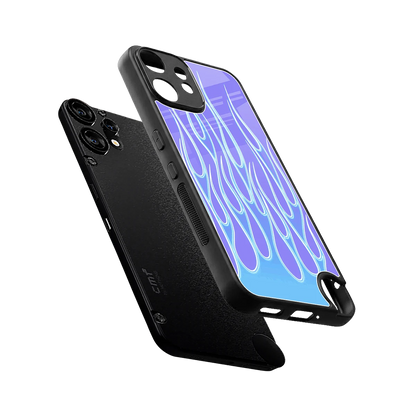 Flames Blue sleek cmf nothing phone 2 pro cover with tempered glass back and TPU edges