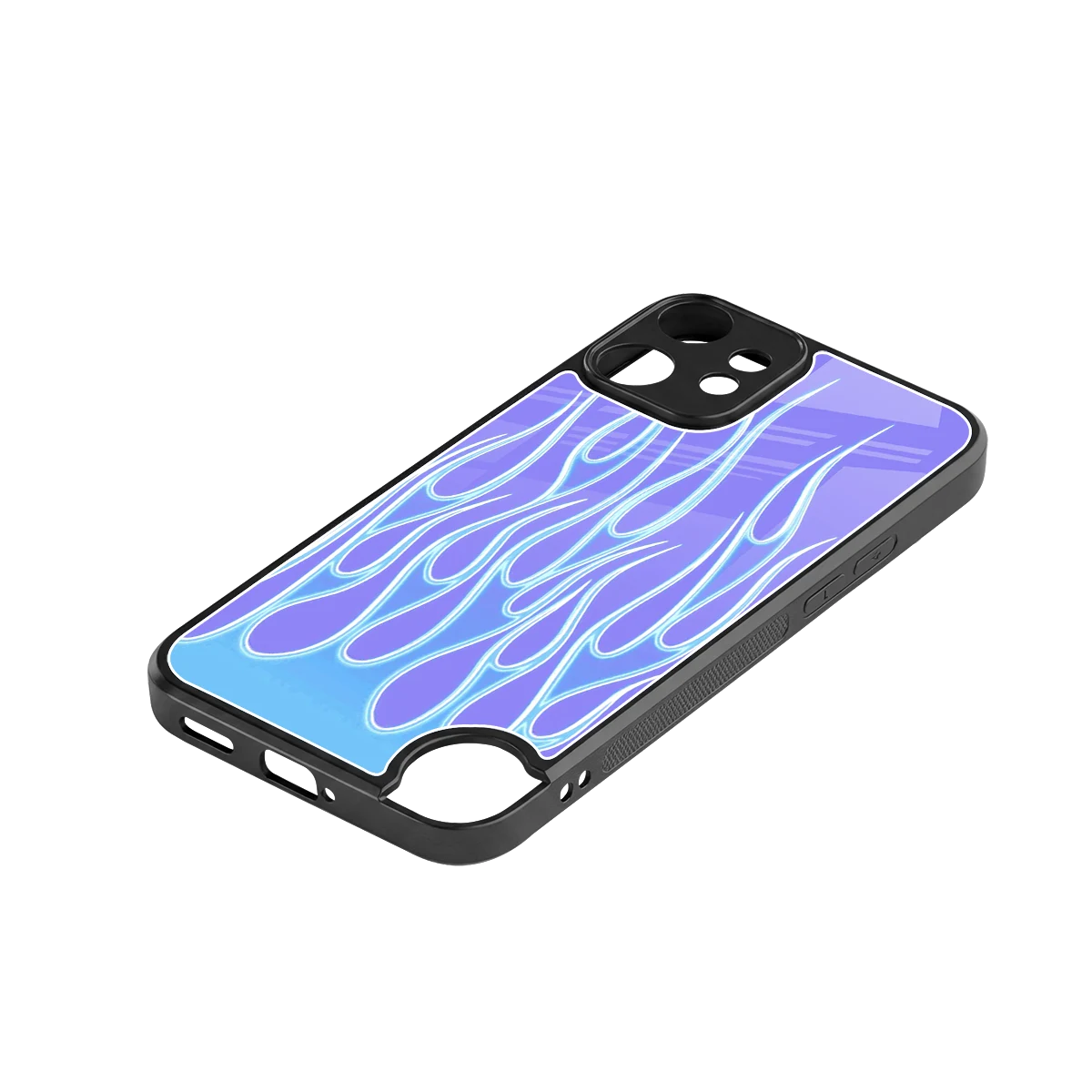 Flames Blue stylish phone case for cmf nothing phone 2 pro | glossy glass and slim fit
