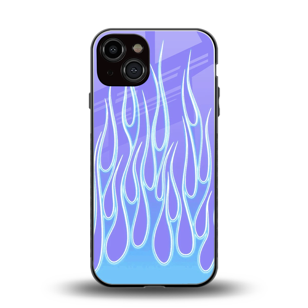 Flames Blue back phone cover | glass case for iphone 14
