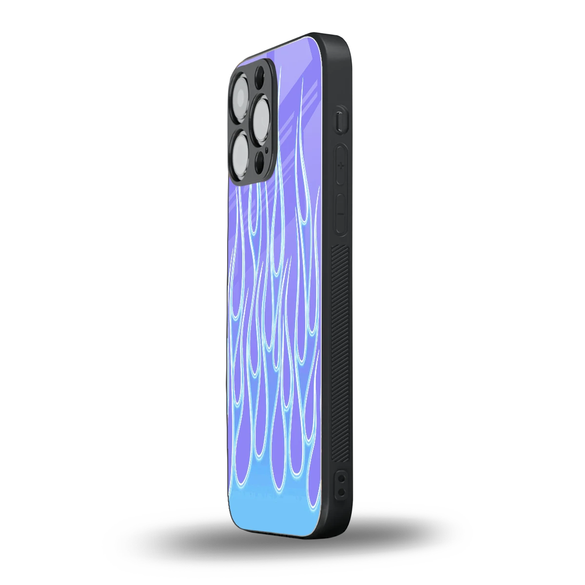 Flames Blue iphone 15 pro max mobile cover | shockproof glass phone case