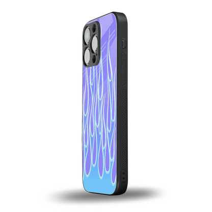 Flames Blue iphone 15 pro max mobile cover | shockproof glass phone case