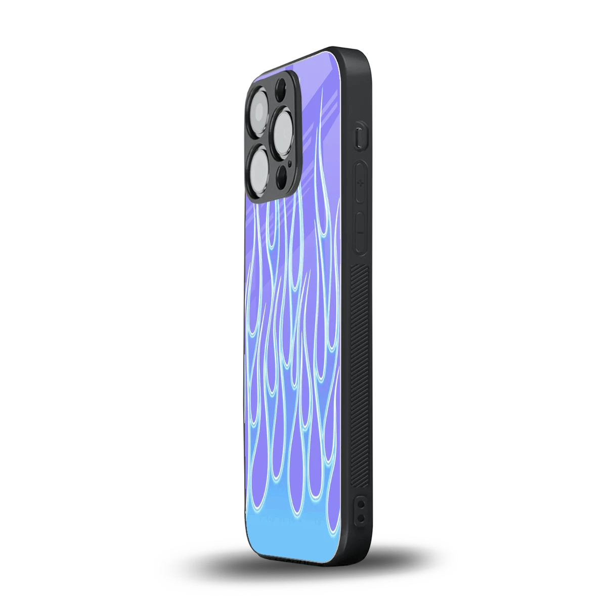 Flames Blue iphone 15 pro mobile cover | shockproof glass phone case