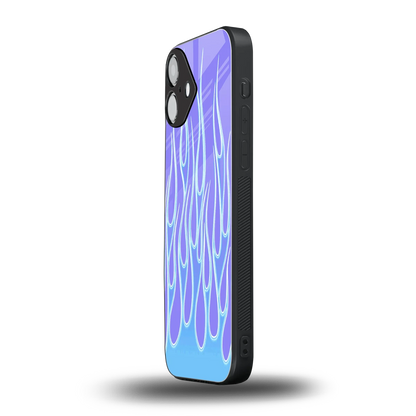 Flames Blue iphone 16 plus mobile cover | shockproof glass phone case