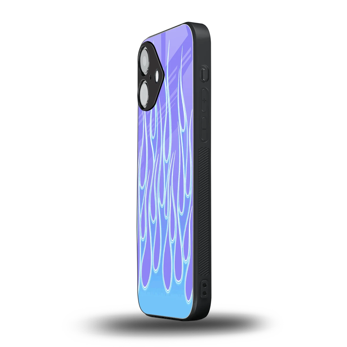 Flames Blue iPhone 16 mobile cover | shockproof glass phone case