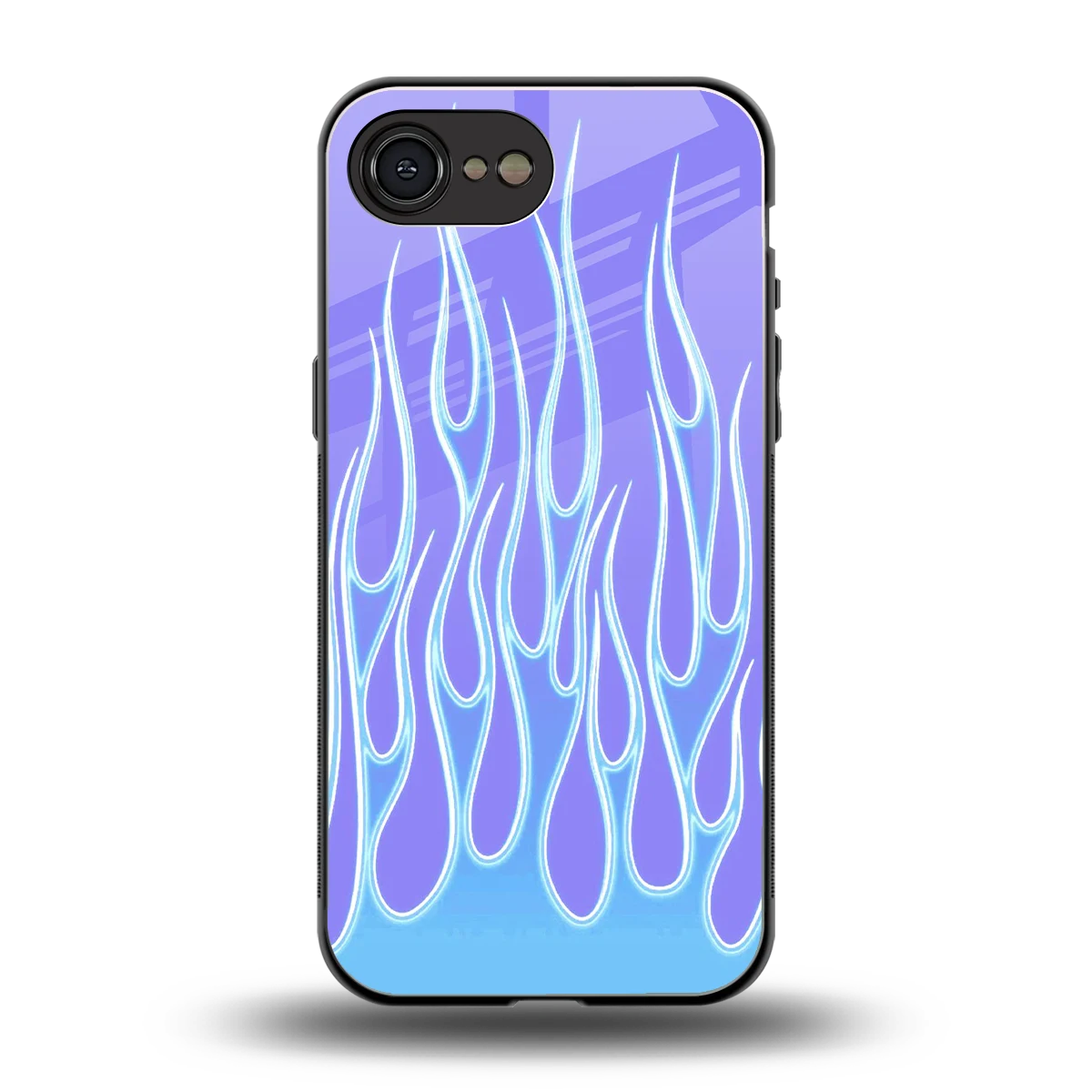 Flames Blue back phone cover | glass case for iphone 17e