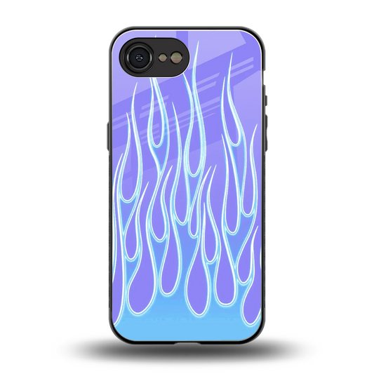 Flames Blue back phone cover | glass case for iphone 17e