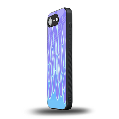 Flames Blue iphone 16e mobile cover | shockproof glass phone case
