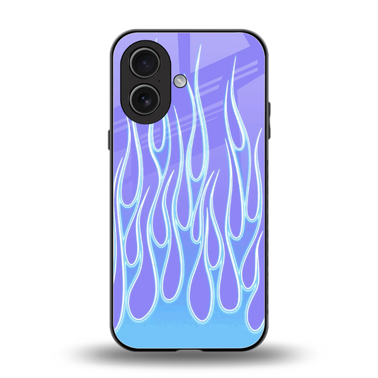Flames Blue back phone cover | glass case for iphone 17