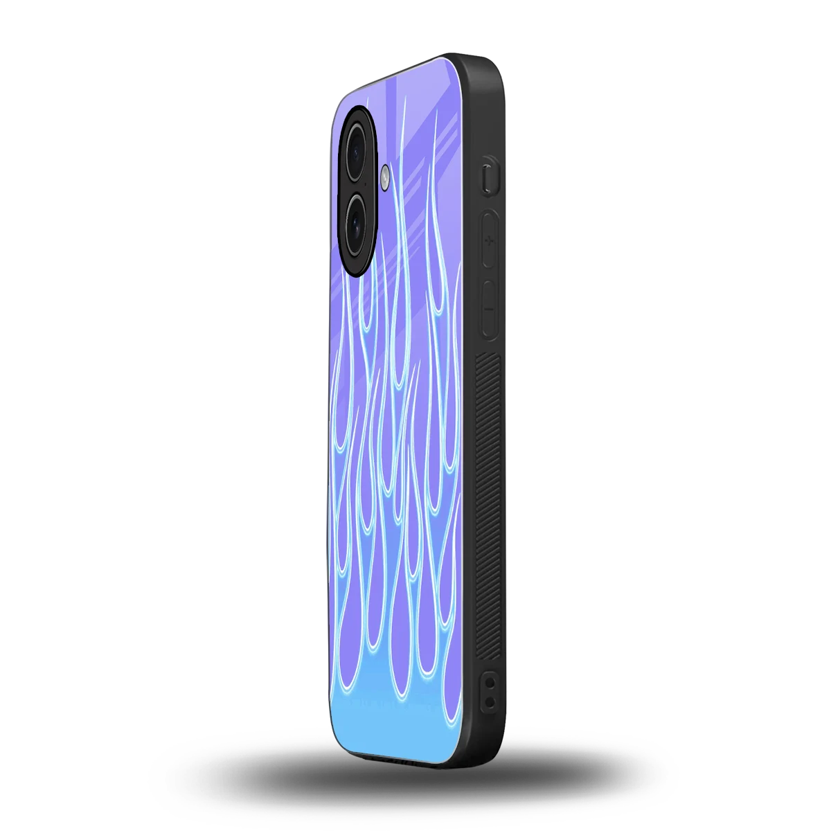 Flames Blue iphone 17 mobile cover | shockproof glass phone case