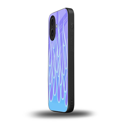 Flames Blue iphone 17 mobile cover | shockproof glass phone case