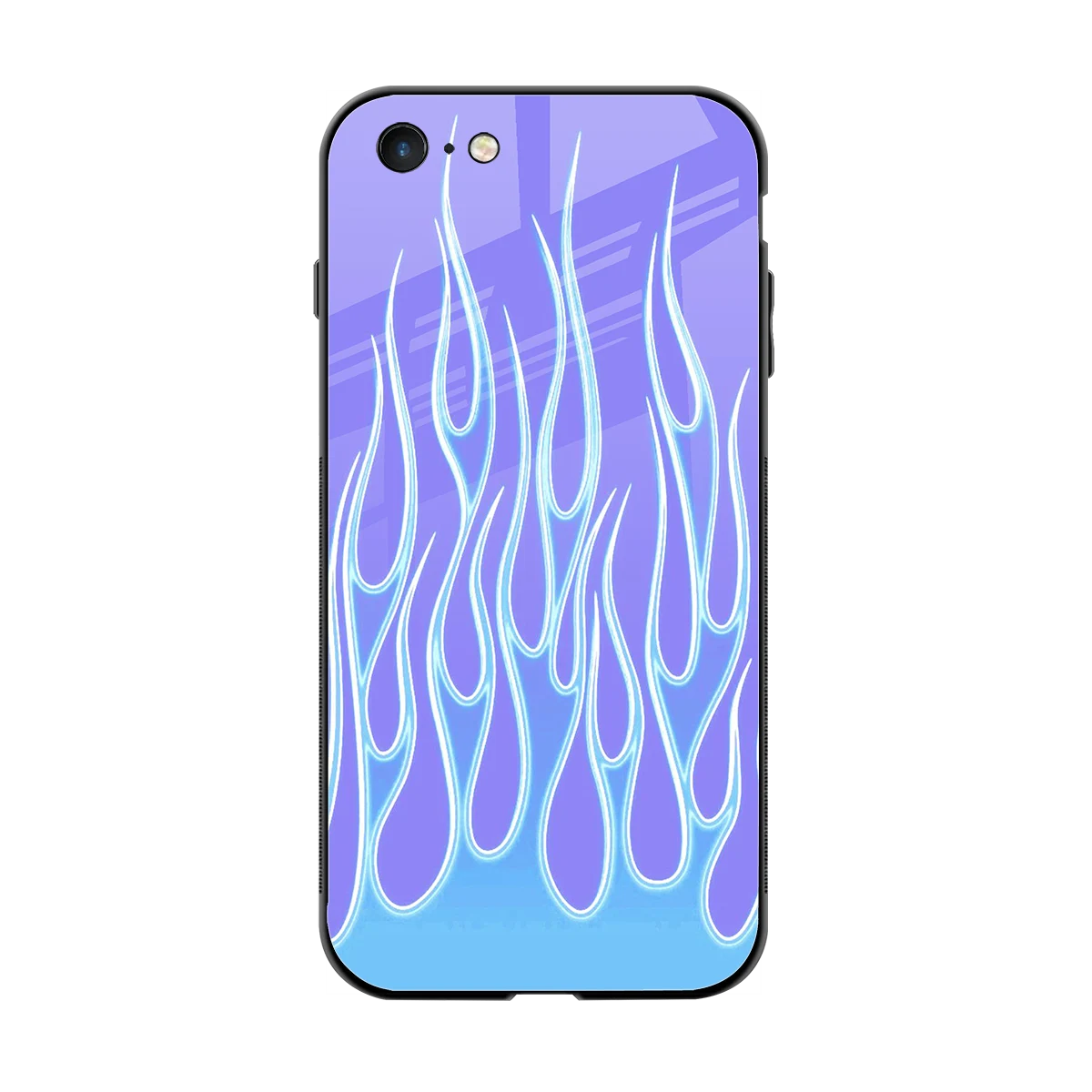 Flames Blue back phone cover | glass case for iphone 6s plus