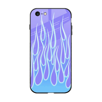 Flames Blue back phone cover | glass case for iphone 6s plus